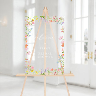 Panneau En Acrylique Cadre de fleurs sauvages rustique pour accueil de