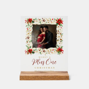 Panneau En Acrylique Cadre de Noël bébé Poinsettia délicat MH26