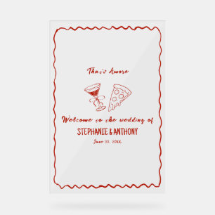 Panneau En Acrylique Cadre Fantaisiste Rouge C'est l'Amour Mariage Ital