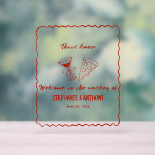 Panneau En Acrylique Cadre fantaisiste rouge pour un mariage italien Th