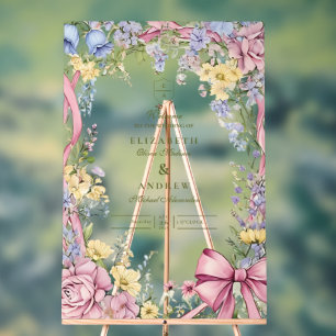 Panneau En Acrylique Cadre floral vintage pour mariage