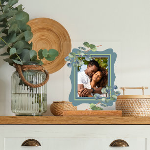 Panneau En Acrylique Cadre photo Eucalyptus Deco Bleu