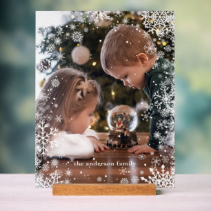 Panneau En Acrylique Cadres Snowflakes Photo personnalisée