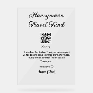 Panneau En Acrylique Caisse de lune de miel scannez le code QR ajouter