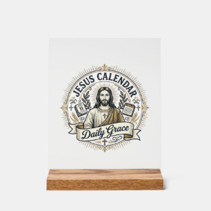Panneau En Acrylique Calendrier de Jésus Grâce quotidienne Calendrier d