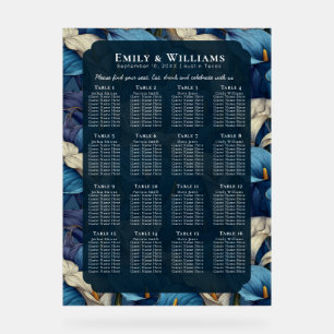 Panneau En Acrylique Callas Bleus Romantiques Charme Mariage Vintage