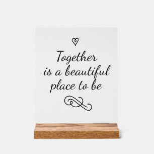 Panneau En Acrylique Calligraphie de l'amour romantique Union Mariage