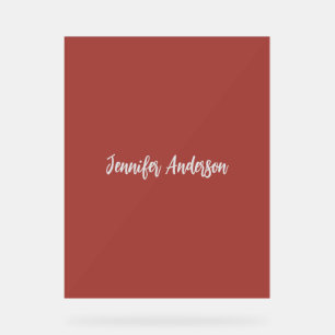 Panneau En Acrylique Calligraphie Élégante brique personnalisée Rouge