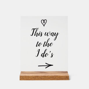 Panneau En Acrylique Calligraphie Élégante pour le Mariage des Je Dis O