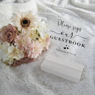 Panneau En Acrylique Calligraphie minimale Guide personnalisé de mariag