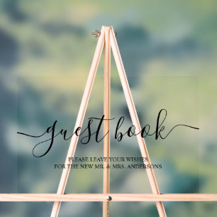 Panneau En Acrylique Calligraphie moderne Design Livre d'or Symbole