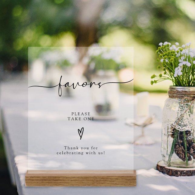 Panneau En Acrylique Calligraphie Script de mariage Faveurs S'il vous p (Créateur téléchargé)