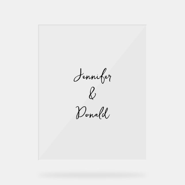 Panneau En Acrylique Calligraphie tendance écriture classique personnal (Recto)