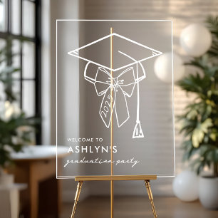 Panneau En Acrylique Calotte de fin d'études minimaliste avec un accuei