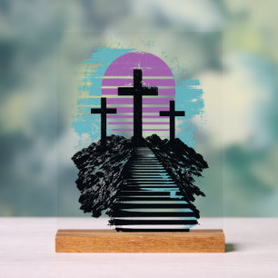 Panneau En Acrylique Calvaire Golgotha c'est fini Moderne chrétien