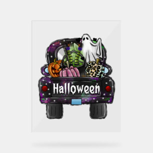 Panneau En Acrylique Camion Halloween