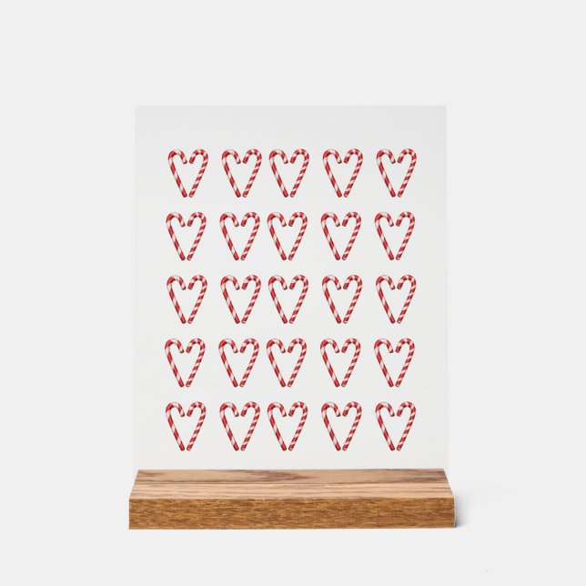 Panneau En Acrylique Candy Cane Heart Image Sweet Christmas Holiday  (Recto)