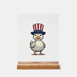 Panneau En Acrylique Caneton patriotique conception de chemise vintage 