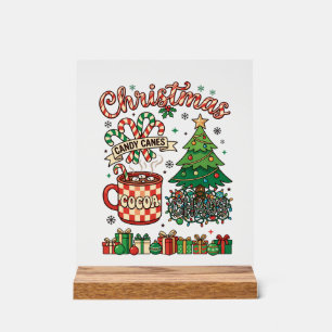 Panneau En Acrylique Canne à sucre de Noël Canne en sucre Cacao Arbre à