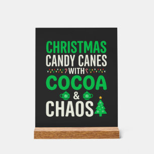 Panneau En Acrylique Canne à sucre de Noël Chaos de cacao de fêtes