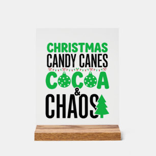 Panneau En Acrylique Canne de Noël au Cacao Chaos Design
