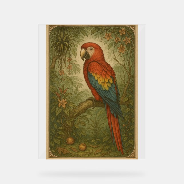 Panneau En Acrylique Canopy Sentinel - Le Scarlet Macaw (Recto)