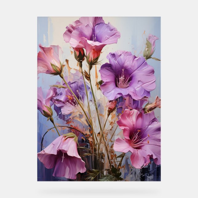Panneau En Acrylique Canterbury Bells - Impasto Floral (Recto)