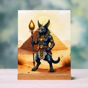 Panneau En Acrylique Caricature Anubis - Dieu égyptien de l'après-vie