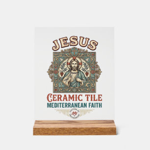 Panneau En Acrylique Carreau en céramique Jésus Méditerranéen Foi Jésus