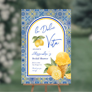 Panneau En Acrylique Carreaux italiens La Dolce Vita Fête des mariées d