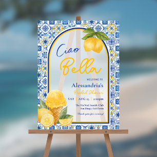 Panneau En Acrylique Carreaux italiens Lemon Ciao Bella Fête des mariée