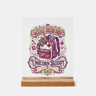Panneau En Acrylique Cartable Licorne Copain Licorne Conception De Marc
