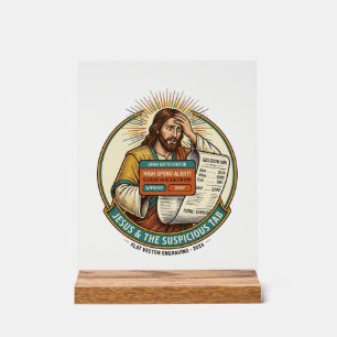 Panneau En Acrylique Carte bancaire Jésus bloquée Onglet de bar suspect