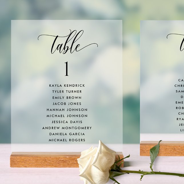 Panneau En Acrylique Carte Chic Mariage Table Plan de siège Style Frost (Créateur téléchargé)