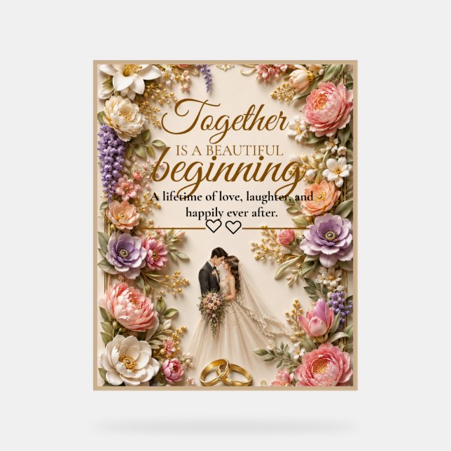 Panneau En Acrylique Carte de luxe éditable pour invitation de mariage (Recto)