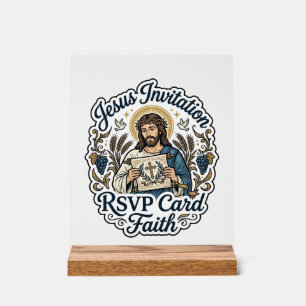 Panneau En Acrylique Carte de réponse à l'invitation de Jésus Foi Invit