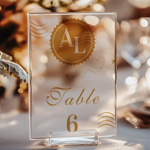 Panneau En Acrylique Carte d'embarquement Destination Mariage cosmique