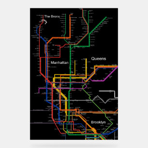 Panneau En Acrylique Carte du métro NY-City