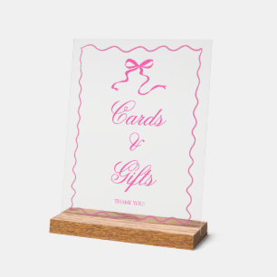 Panneau En Acrylique Carte et cadeaux de fête prénatale avec un nœud ro