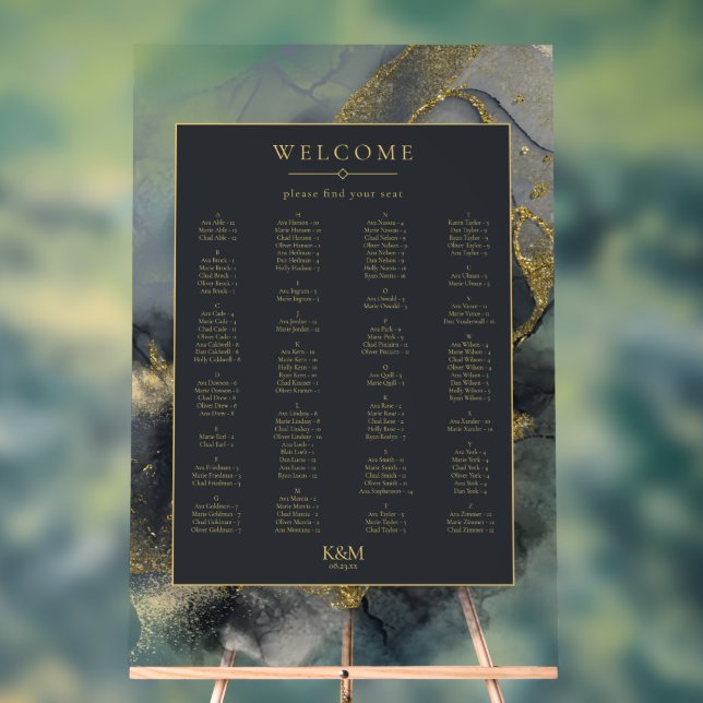 Panneau En Acrylique Carte Moody Ink Charcoal Gold Seating ID988 (Neutre)