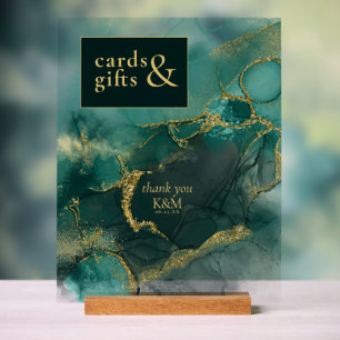 Panneau En Acrylique Carte Moody Ink Emerald Gold Card & Gifts ID988