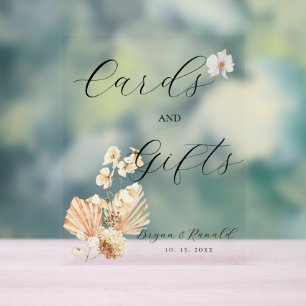 Panneau En Acrylique Cartes Boho, cadeaux et bouquets