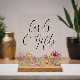 Panneau En Acrylique Cartes de mariage et cadeaux de Meadow fleurs sauv