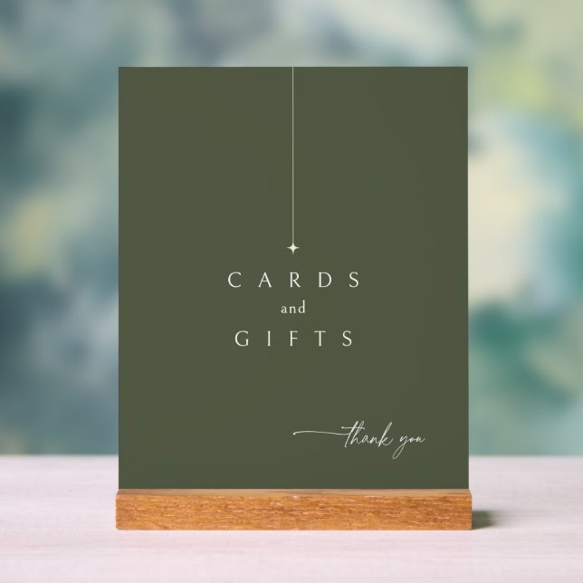 Panneau En Acrylique Cartes de Mariage SimpleCadeaux Moss Green ID1046 (Neutre)