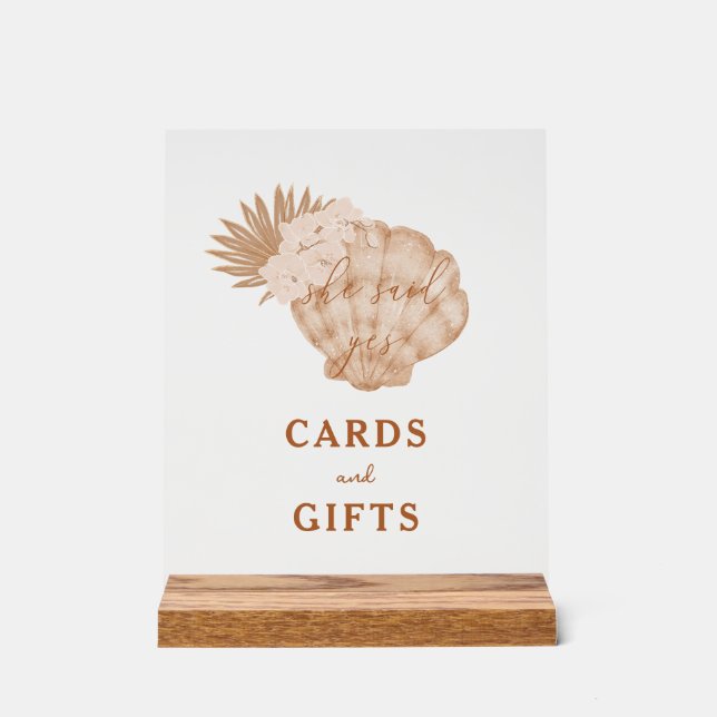 Panneau En Acrylique Cartes et Cadeaux de Fête de Fiançailles Bohème Pl (Recto)