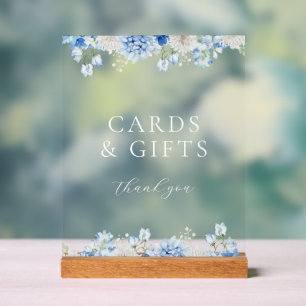 Panneau En Acrylique Cartes et cadeaux de Fêtes des mariées Florales Bl