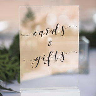Panneau En Acrylique Cartes et Cadeaux de Mariage de Calligraphie Moder