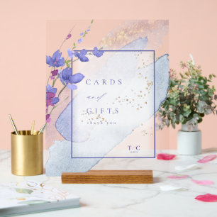 Panneau En Acrylique Cartes et cadeaux de mariage fleurs sauvages Peri