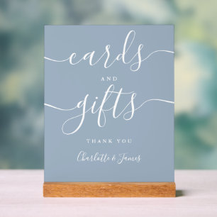 Panneau En Acrylique Cartes et cadeaux de signature Dusty Blue