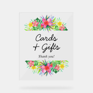 Panneau En Acrylique Cartes et Cadeaux Flamant Rose Paradis Tropical Fl